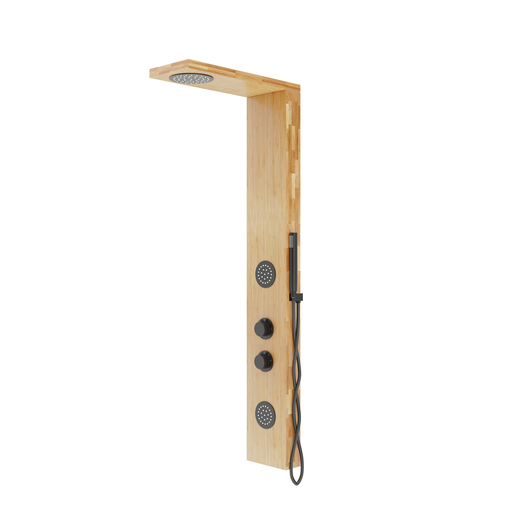 Corsan BALTI thermostat shower panel Bamboo wood