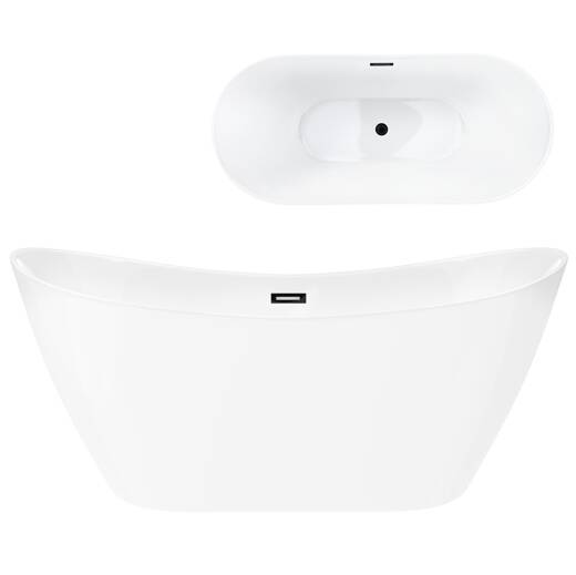Corsan NAUTI 170 x 77 cm free-standing bathtub Click-clack plug Black