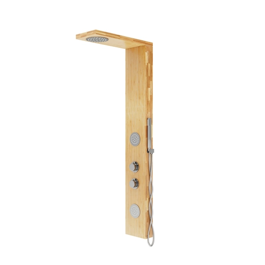 Corsan BALTI shower panel Thermostat Bamboo wood