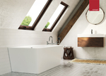 Corsan ISEO Wand-Freistehende Badewanne 170 x 79 cm mit breitem Rand Klick-Klack-Stöpsel Chrom