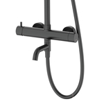 Duschset Corsan LUGO Duschsäule Regendusche 25cm Schwenkauslauf Schwarz