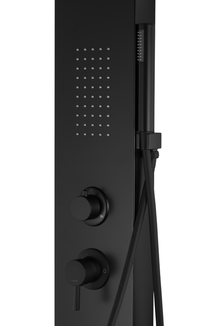 Corsan ALTO Duschpaneel Mischbatterie Schwarz LED Regendusche Auslauf