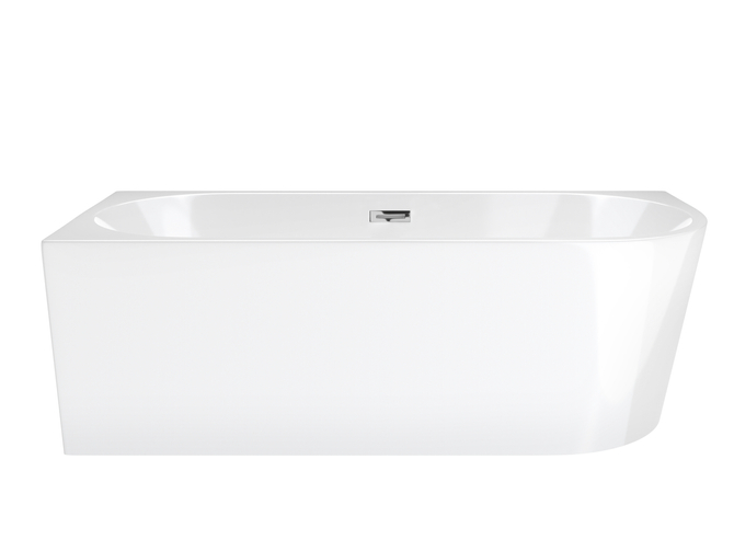 Corsan INTERO freestanding corner bathtub SLIM 150 x 75 Left-hand installation click-clack plug Chrome