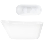Corsan ESTELLA freestanding bathtub 170 x 74 cm click-clack plug White