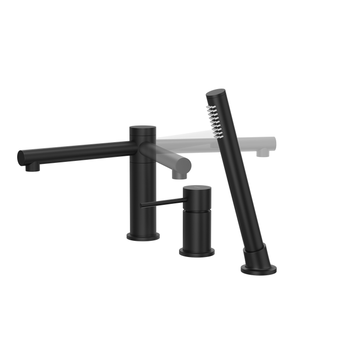 Corsan LUGO CMB7542BL deck mounted tub faucet, black