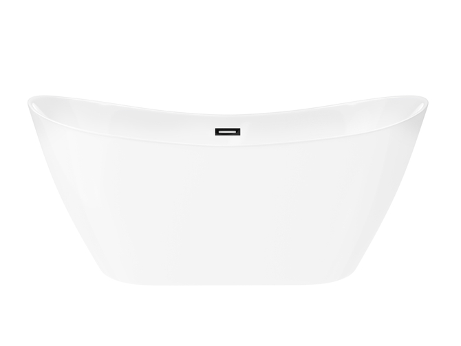 Corsan NAUTI freestanding bathtub 170 x 77 cm click-clack plug Graphite / GunMetal