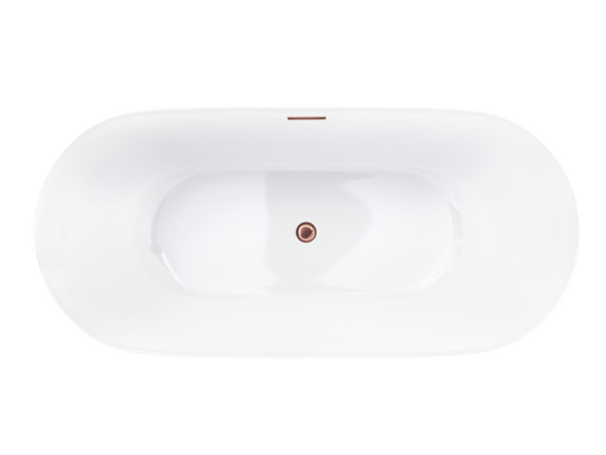 Corsan OLVENA freestanding bathtub 160 x 76 cm click-clack plug Copper / Rose Gold