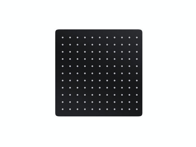 Corsan ANGO black shower set with a 25 cm rain shower, a thermostatic tap and a shower