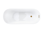 Corsan ESTELLA freestanding bathtub 160 x 74 cm click-clack plug Gold