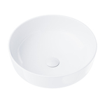 Corsan round countertop washbasin 415x415x135 mm with white click-clack plug